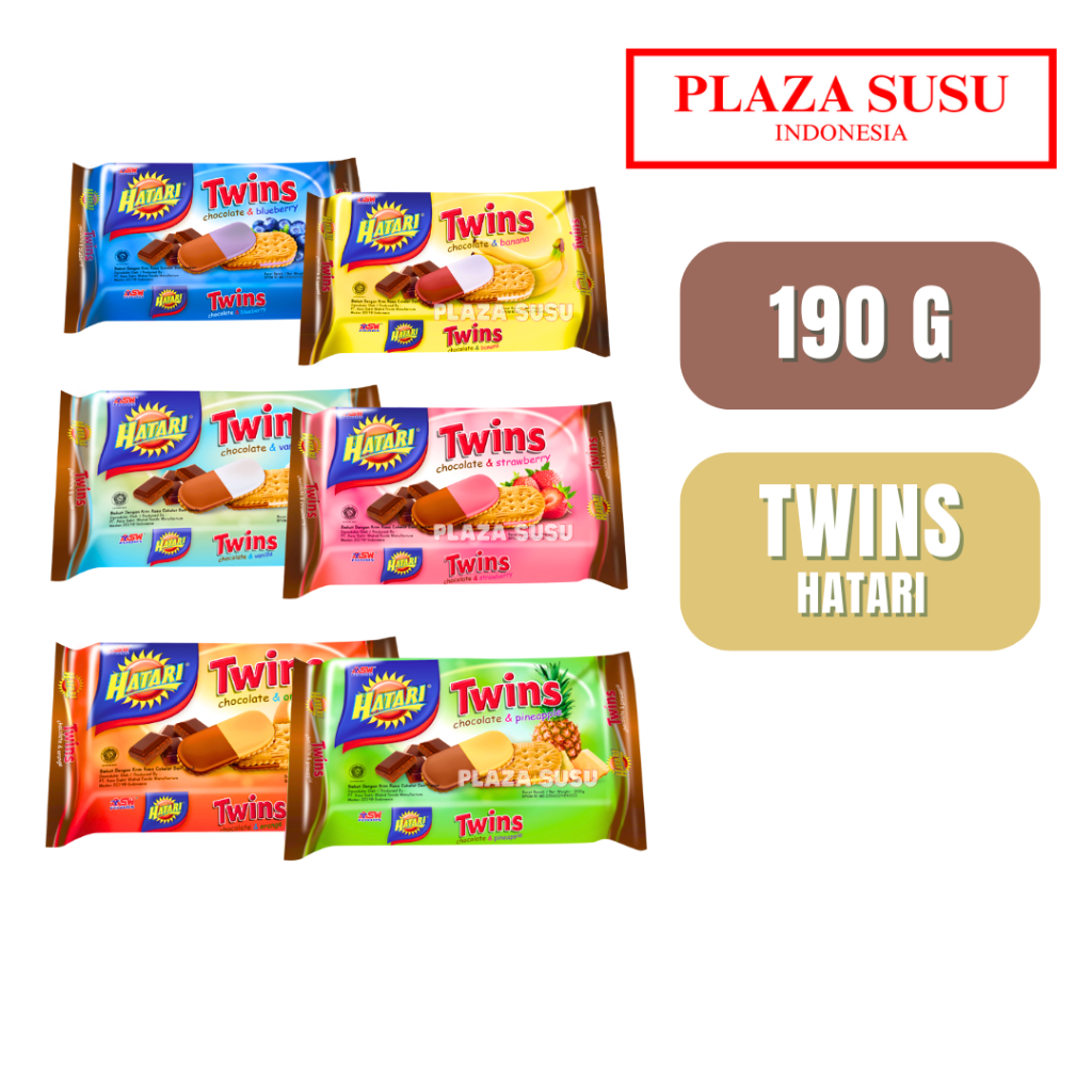 CAMILAN BISKUIT HATARI TWINS CHOCOLATE STRAWBERRY CREAM BISKUIT ASW JAJANAN BANANA BISCUIT 190G