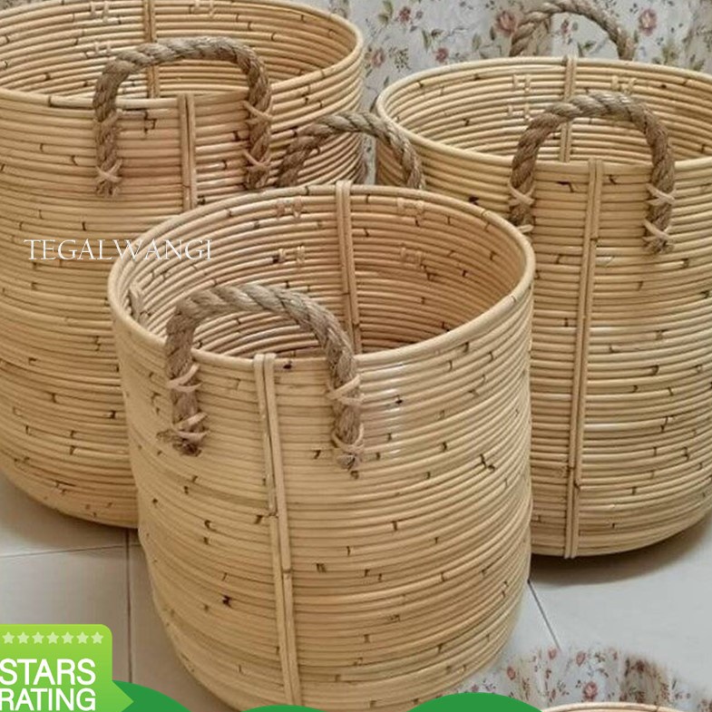 KI3 KERANJANG ROTAN LAUNDRY PAKAIAN KOTOR UNTUK CUCIAN
