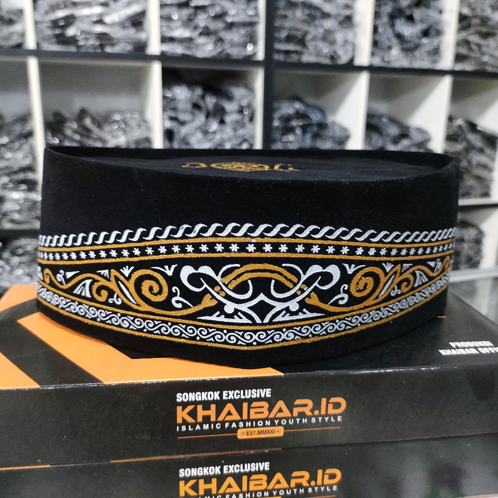 KOPIAH BATIK KHAIBAR KOPYAH PECI BATIK BIRU KHAIBAR PECI PRESIDEN MERK KHAIBAR SONGKOK DEWASA PECI