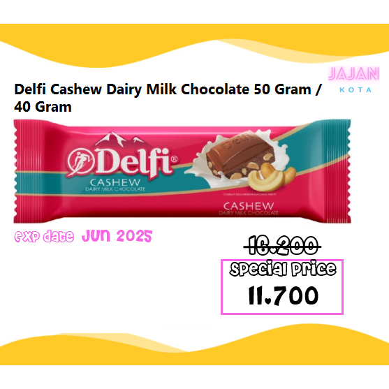 

Delfi Cashew Dairy Milk Chocolate 50 Gram / 40 Gram