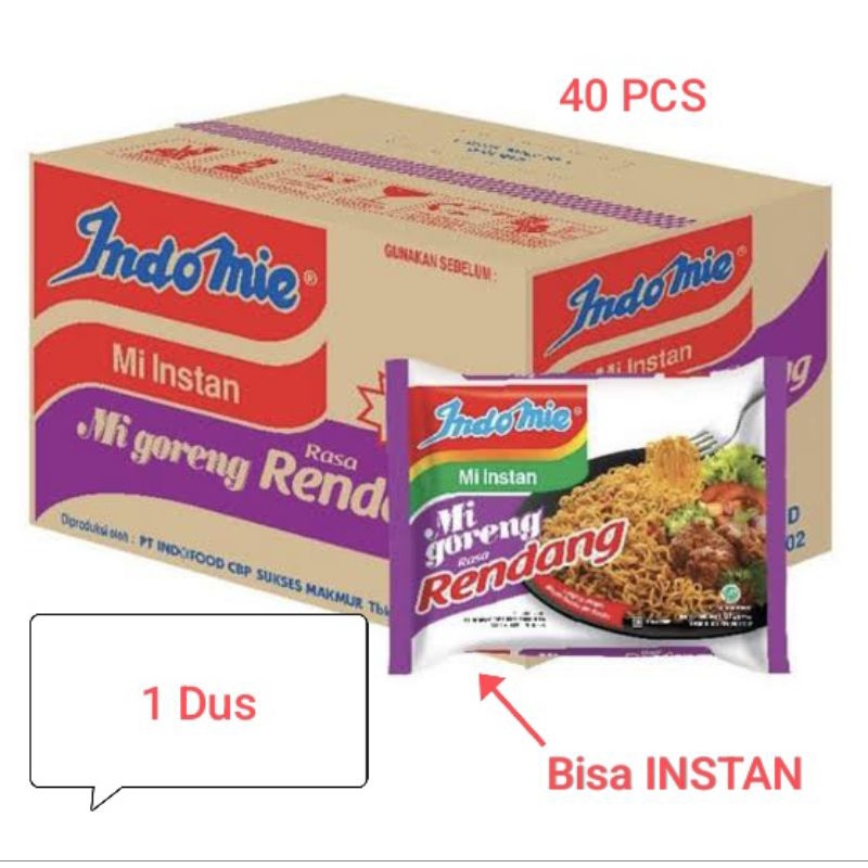 

MIE INSTAN/ INDOMIE/ INDOFOOD RASA RENDANG 1 DUS/ ISI 40 PCS. ASLI SUMATRA