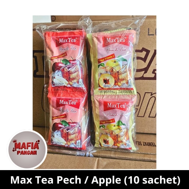 

Max Tea Peach Tea dan Apple Tea 1 renteng / 10 sachet