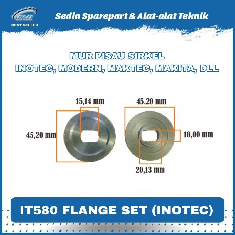IT580 FLANGE SET CIRCULAR SAW MUR PISAU MESIN SIRKEL MODERN MAKTEC MAKITA INOTEC RYU