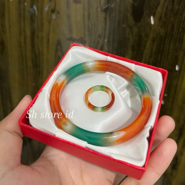 set gelang cincin giok GELANG GIOK PRIA DAN WANITA Gelang Giok Natural Alami Gelang Kesehatan Batu G