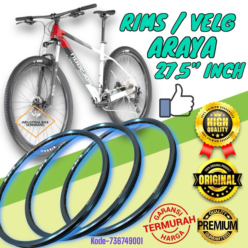 (( VELG ARAYA 27.5 / 32H DISC )) Rim Velg Rims Sepeda MTB Gunung Ukuran Size 27.5 inch 650b Alloy Al