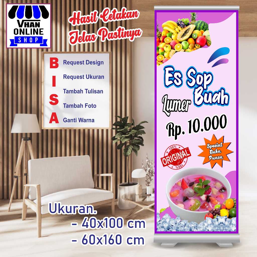 Cetak Spanduk Banner Custom Sop Buah Atau Es Buah Segar