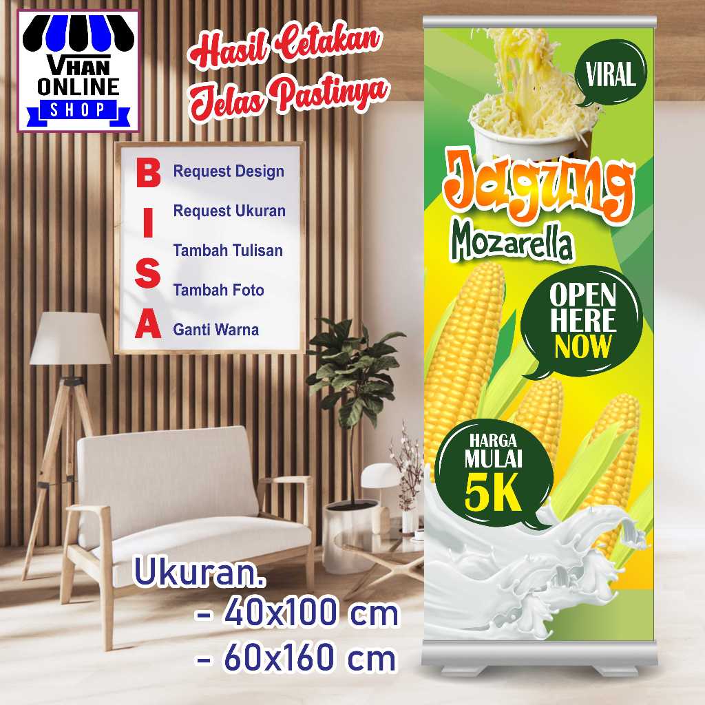 Cetak Spanduk Banner Jagung Mozarella atau Jasuke Bagus