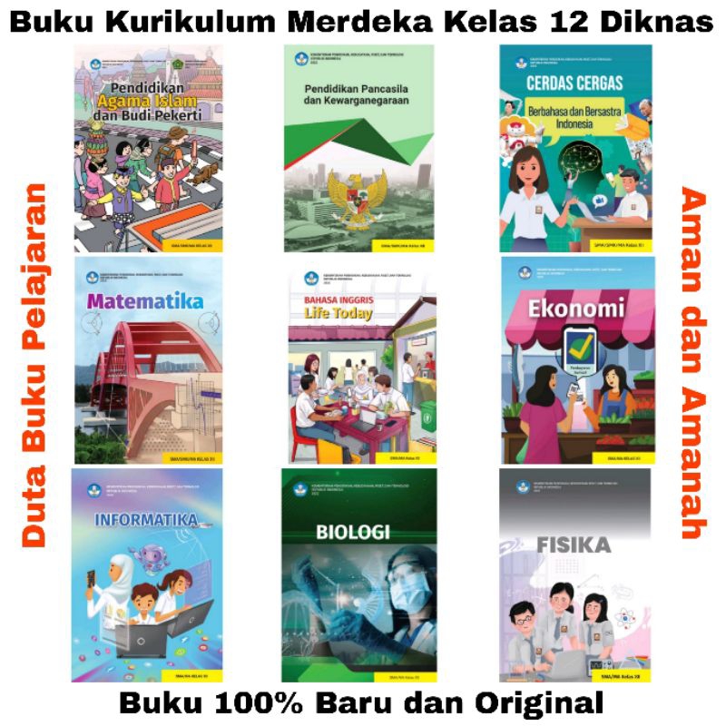 BUKU SMA / SMK KELAS 12 XII Sejarah Biologi Fisika Kimia Bahasa Inggris Bahasa Indonesia Matematika 