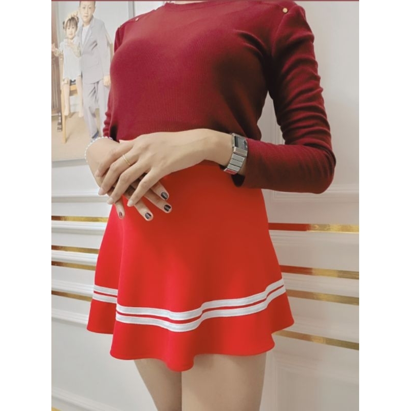 Rok List Korea Rok Mini Rok Mini Skirt Merah Putih Hitam Pink Rok Korea Skirt Rok Tennis Rok Olahrag