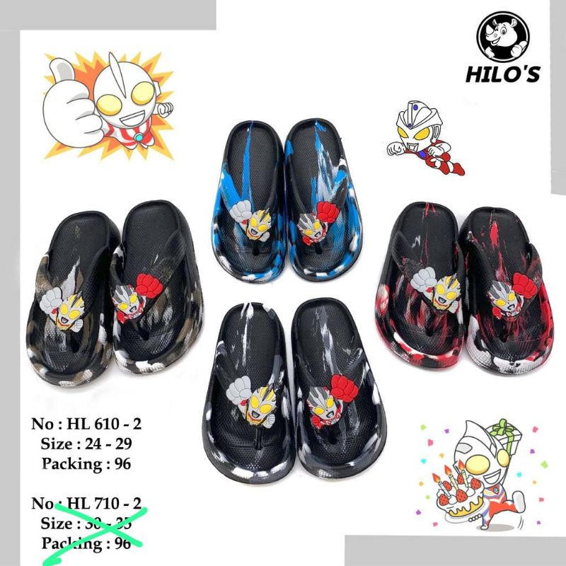 sandal karet anak cowok kecil motif ultraman