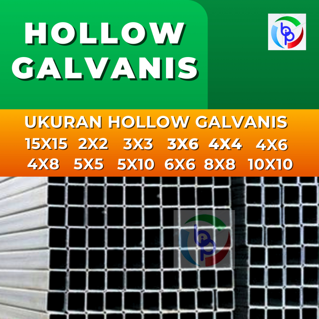 (Part 1) Besi Hollow Kotak Galvanis Full/Besi Tiang Ukuran 2X4 - 3X3 di Makassar