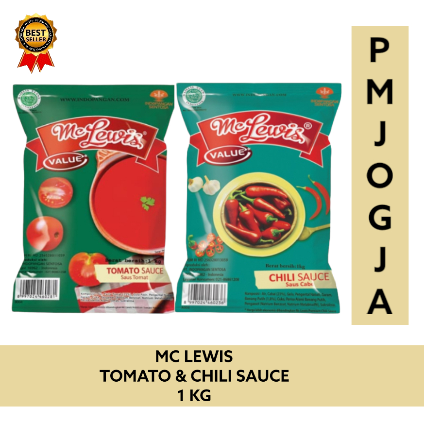 

Mc Lewis Chili & Tomato Sauce Value - 1Kg | saus tomat | saos cabai pedas 1 kg