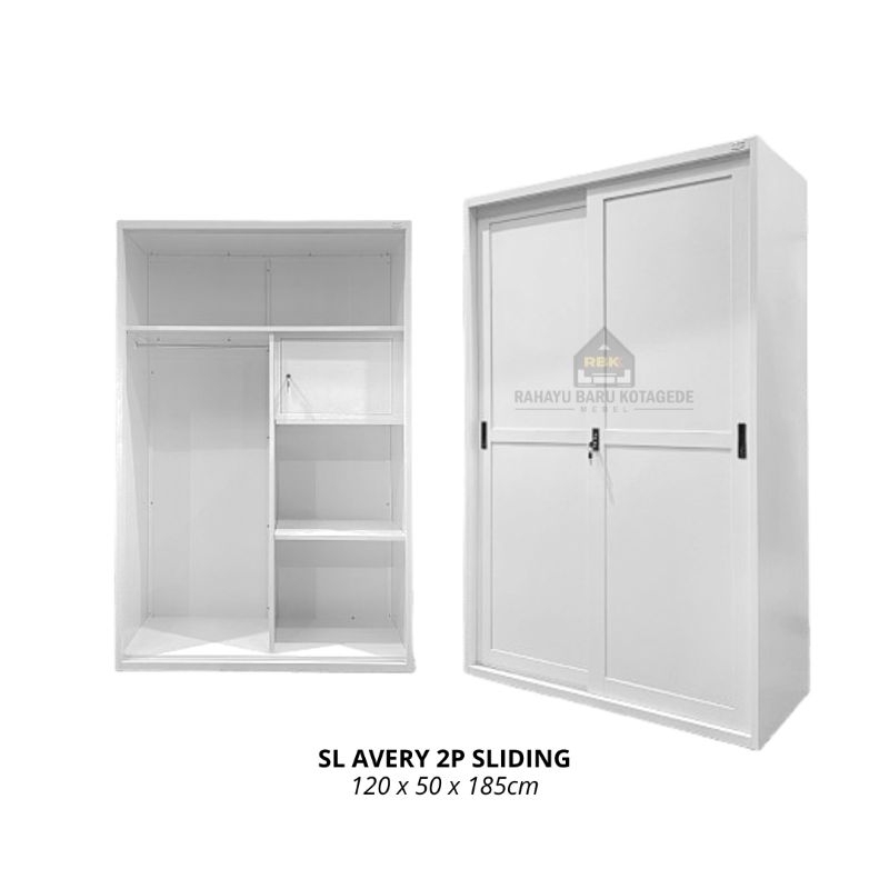 Lemari Pakaian Besi SL Avery Pintu 2 Sliding Lemari Gantung Jogja