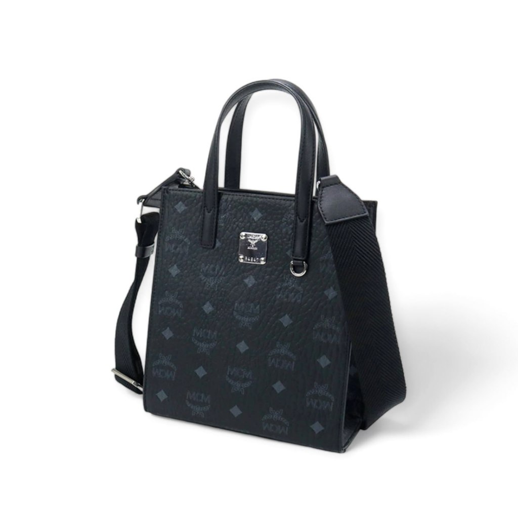 Tas MCM Mini Aren Tote Visetos Black Original