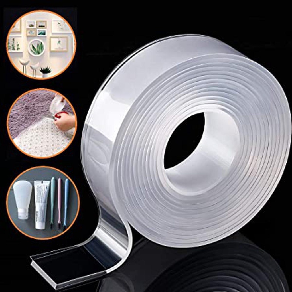 

Double Tape 1 Meter Premium Nan0 Selotip Bening 2 sisi serbaguna