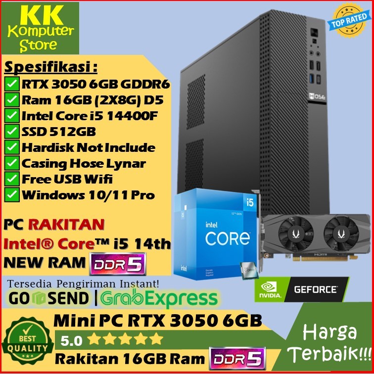 mini pc gaming core i5 14400 | rtx 3050 6gb |ram 16gb d5 [ mini pc intel core i5 14400f | rtx 3050 ]