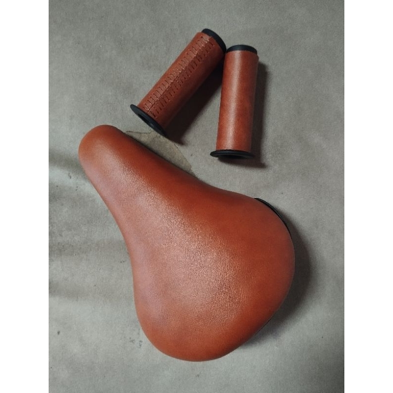 Sadel Kulit Coklat Vintage mini retro sepeda anak