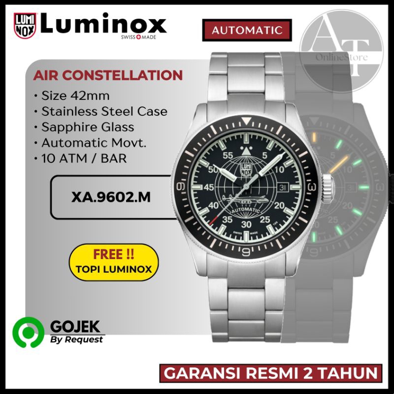 Jam Tangan Pria Luminox 9601.M Air Automatic Constellation Pilot Watch ORIGINAL Resmi