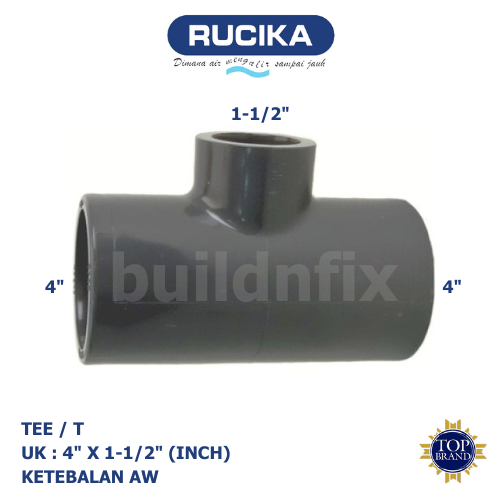 RUCIKA TEE / T PVC 4" X 1-1/2" PVC AW (TEBAL)
