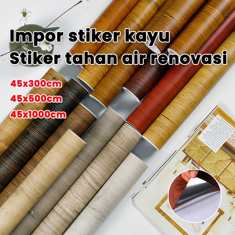 【mahal】stiker motif kayu wallpaper lemari stiker motif kayu furniture stiker dinding motif kayu