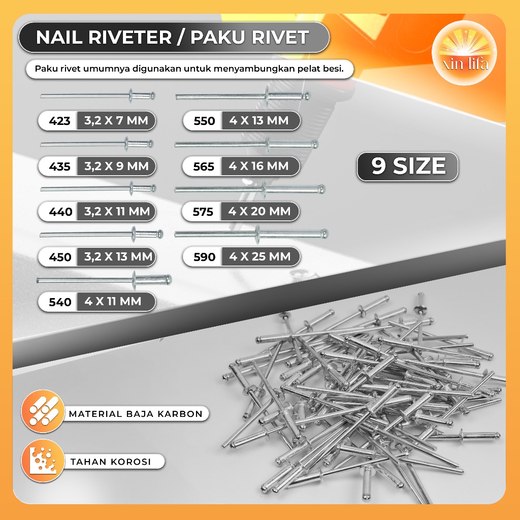 Paku Rivet 423 429 Paku Rivet 435 Paku Rivet 440 450 Rivetti