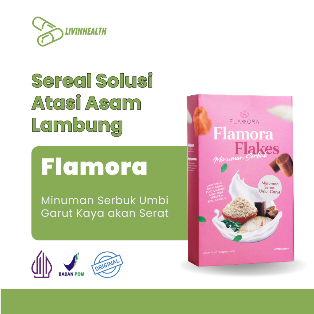 

Flamora Flakes Sereal Solusi Atasi Asam Lambung | Suplemen Makanan Diet