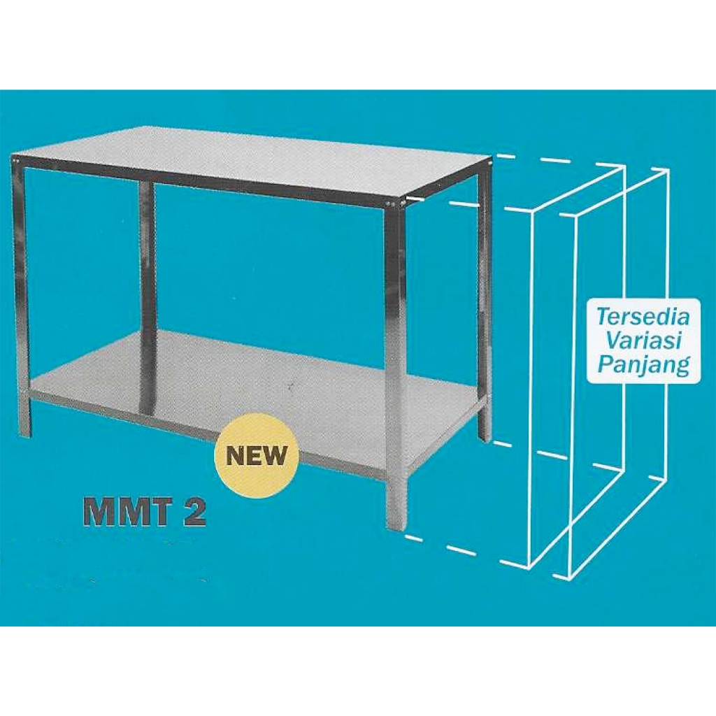 Meja Dapur Stainless Steel Metalco Kitchen Table MMT2