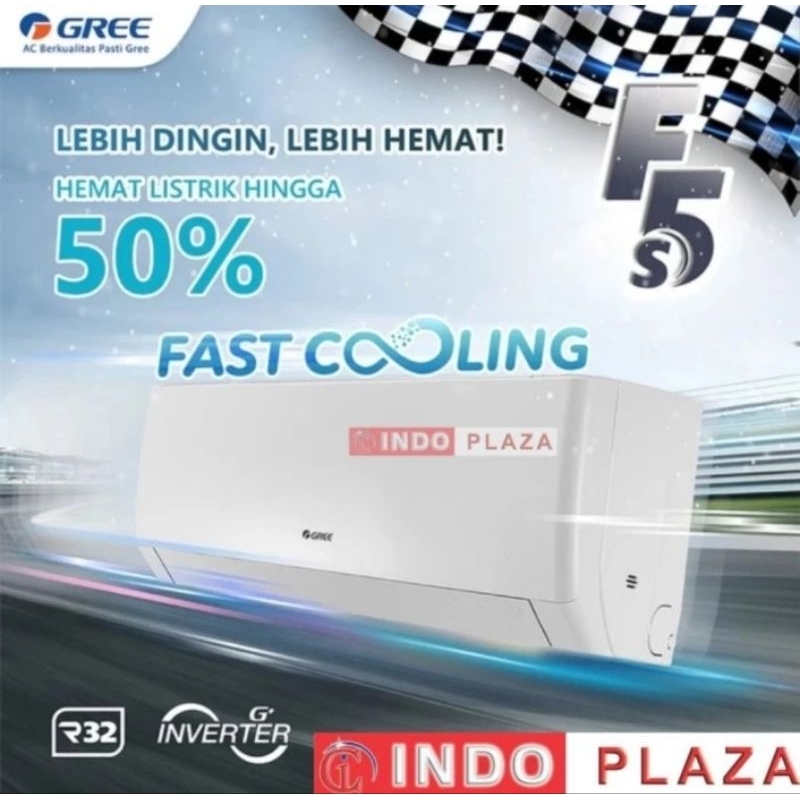 [KHUSUS MEDAN] AC GREE F5S 1/2PK | 1PK | 1.5PK | 2PK | 2.5PK INVERTER SERIES SMART CLEAN