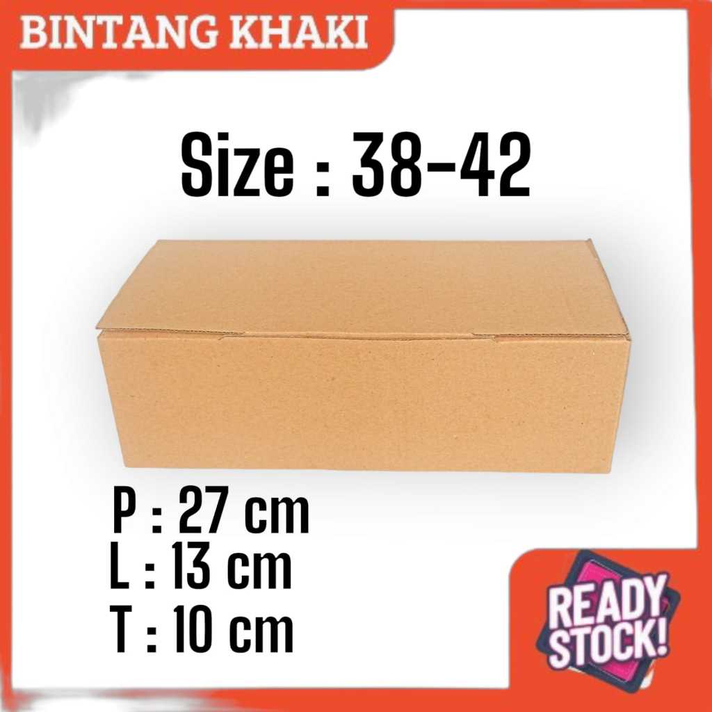 

Kardus Box Dus Sepatu Sandal 27x14x10 cm Flatshoes Coklat Box Size 38-42