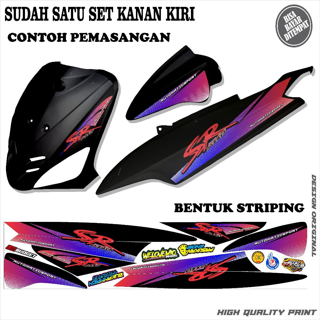 STRIPING VARIASI STICKER MIO SPORTY/SMILE VARIASI MIO SR THAILAND SIMPLE KEREN TERBARU