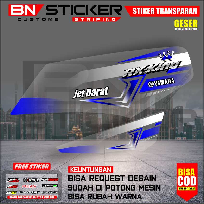 STRIPING DECAL RX KING FACELIFT CUSTOM TRANSPARAN STRIPING RX KING VIRAL UV PREMIUM MAX DECAL IX-46