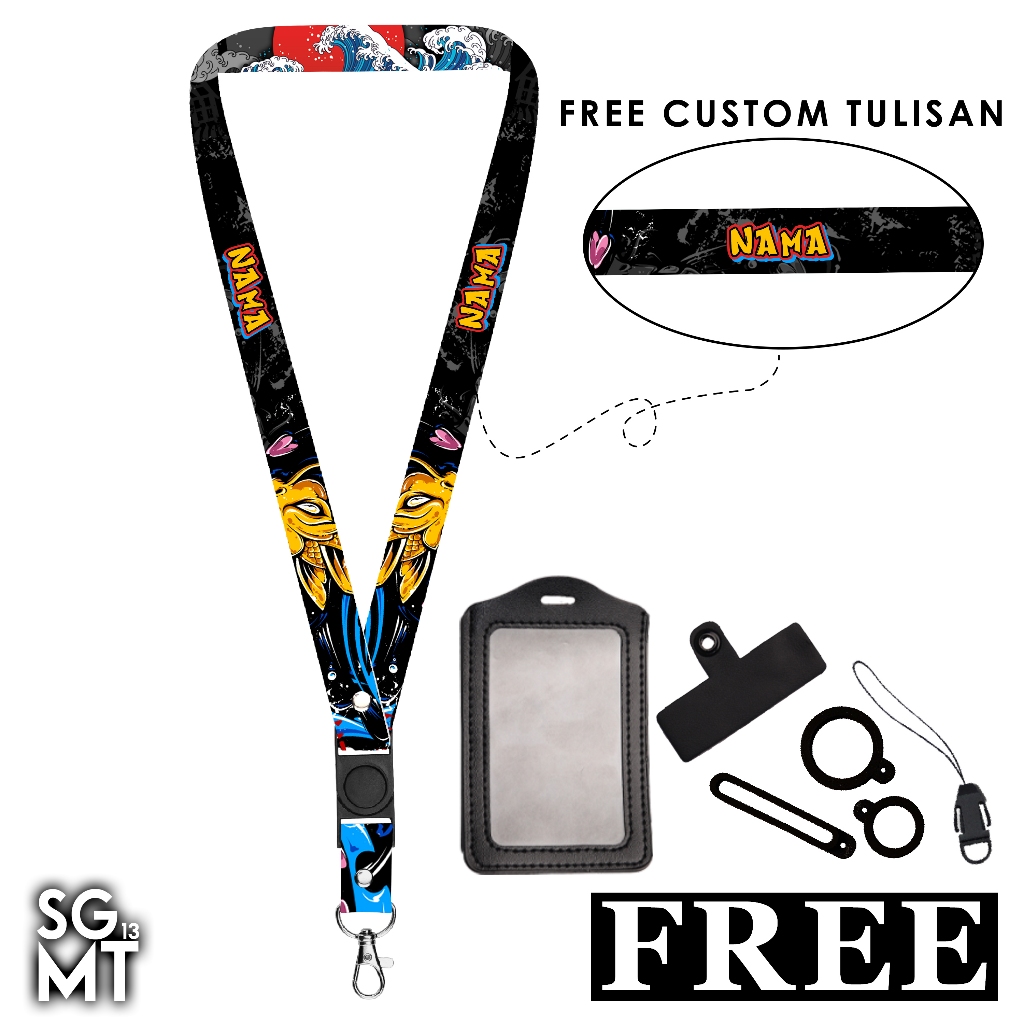 

Id holder Lanyard Name Tag Custom Nama Satuan 2 cm Full Printing 2 Sisi Free Oring Tali Card Murah
