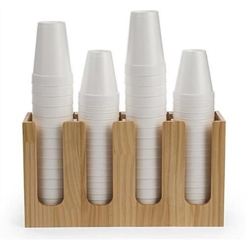 Rak Cup kopi isi 4 Rak Paper Cup Tempat Cup Gelas Plastik bahan Kayu