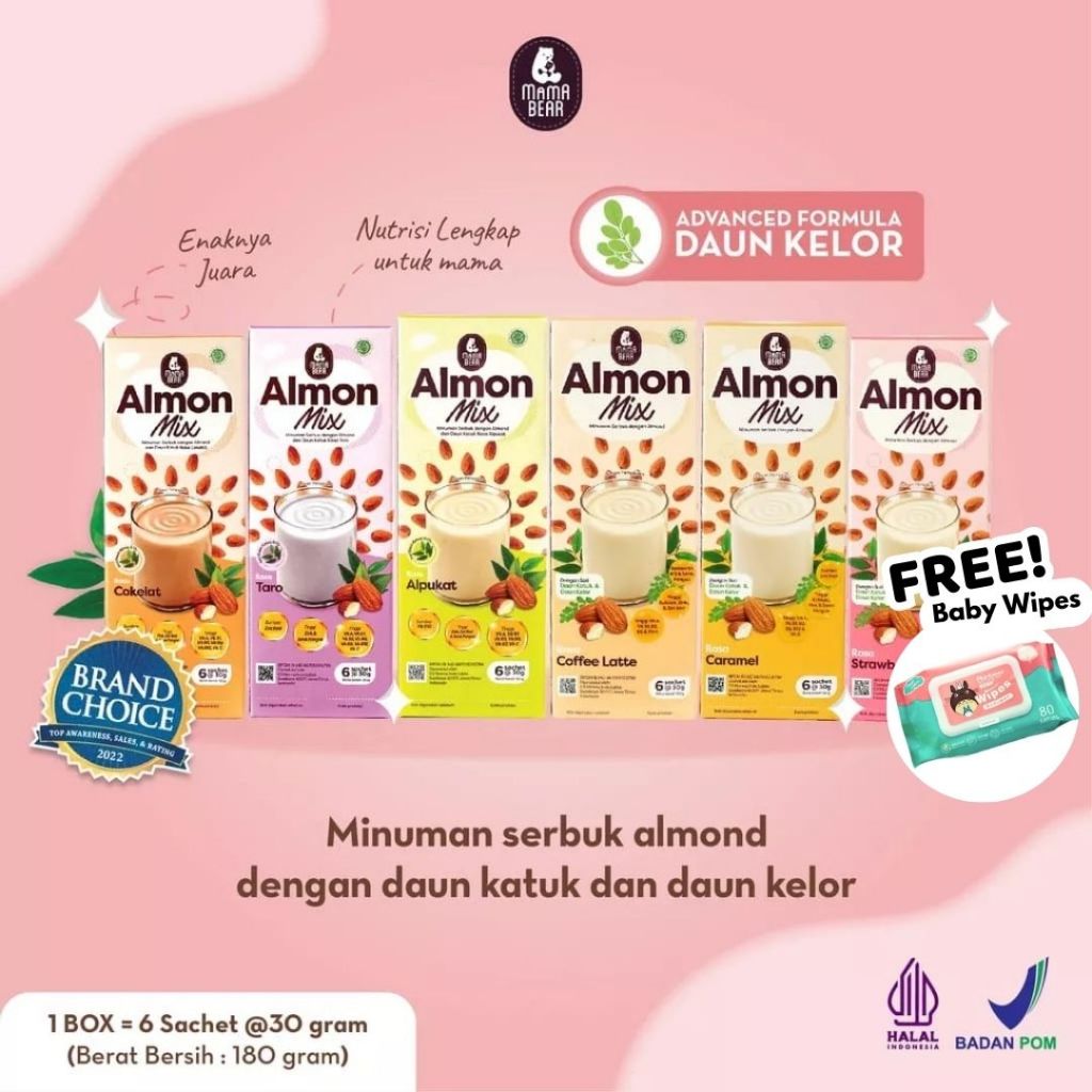 Mama Bear Almon Mix - Pelancar Asi Mama bear - Asi Booster Susu Almond