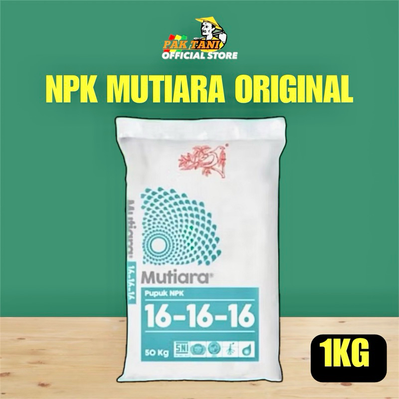 PUPUK NPK MUTIARA 16 ASLI KEMASAN 1KG