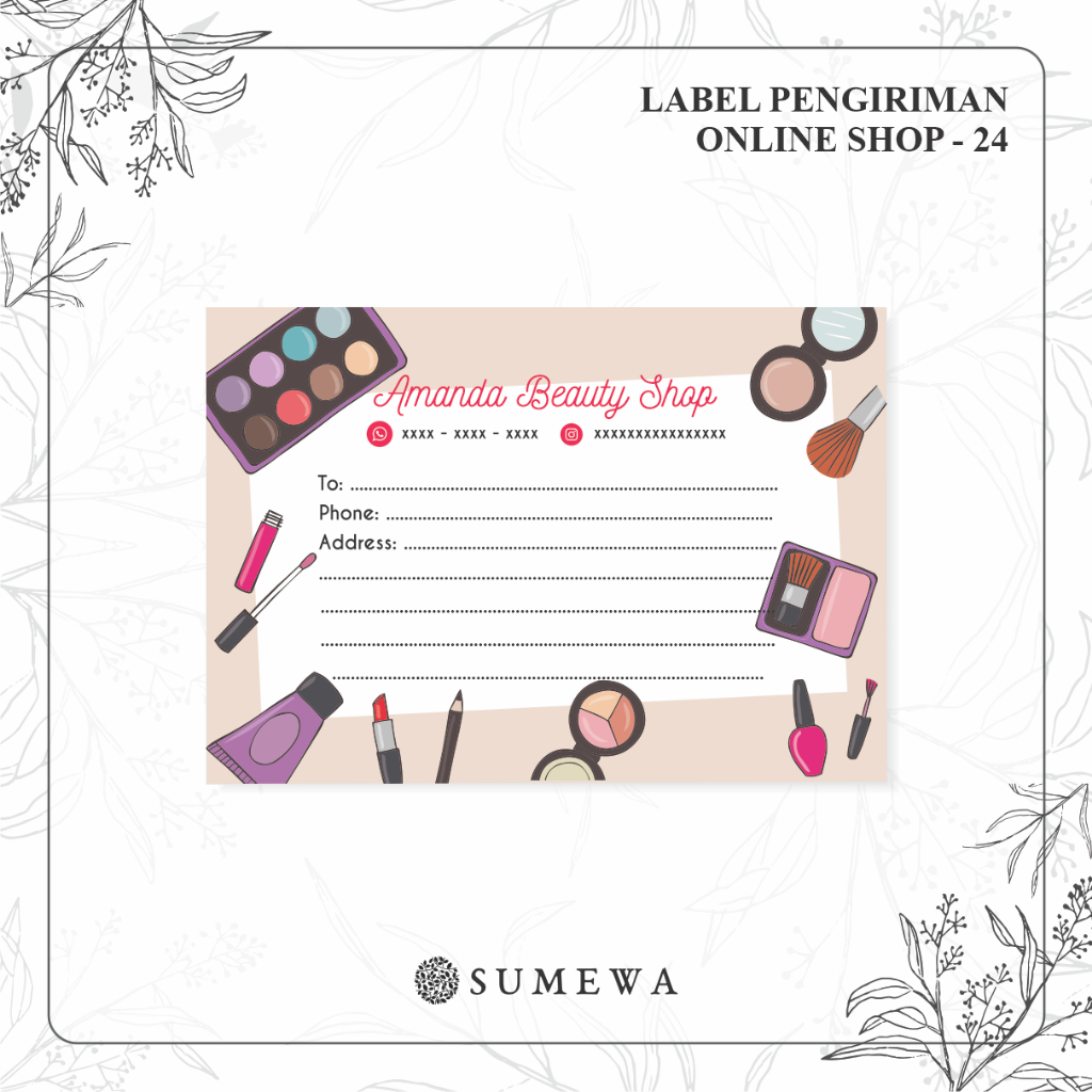 

Label Pengiriman Online Shop / Label Paket / Label Alamat / Sticker Pengiriman / Sticker Resi / Label Olshop - 24