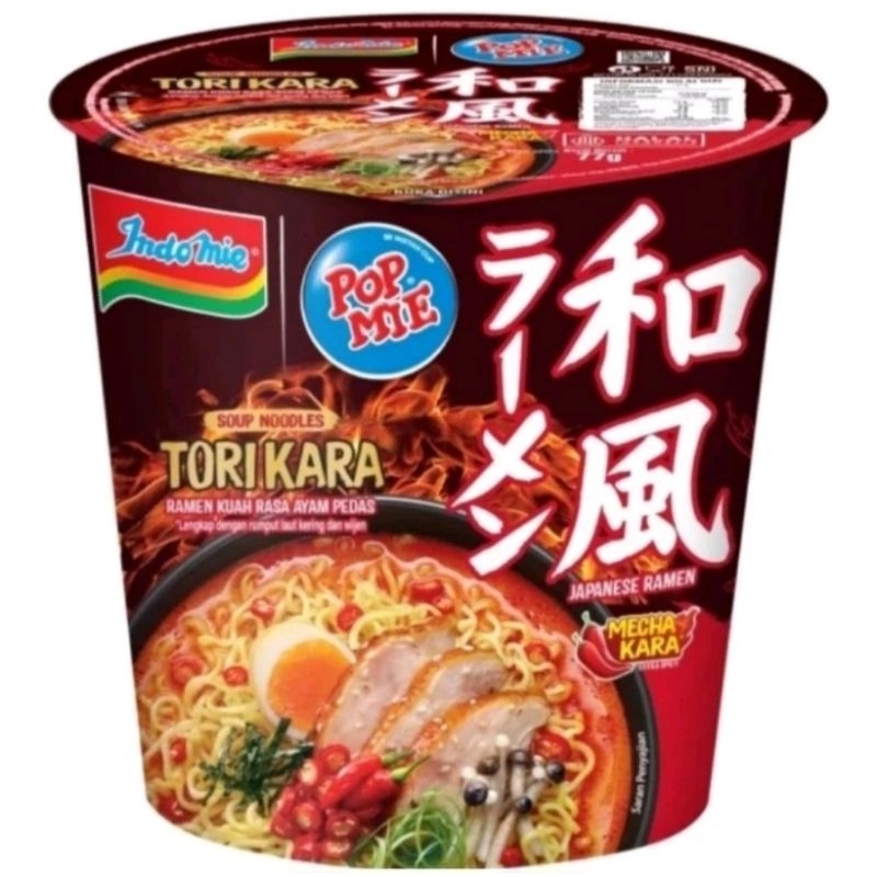 

Pop Mie - Mie Instant Kuah Varian Tori Kara Ramen / Tori Miso Ramen 1 Dus isi 12