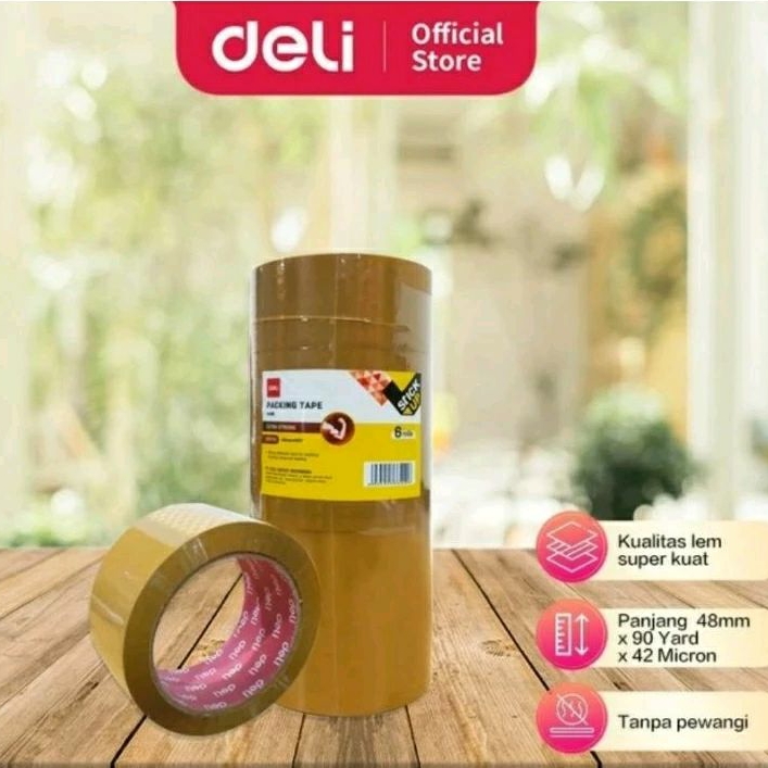 

Lakban Coklat Deli Murah ( Lakban 1 Roll /90 Yard /45 mm / Coklat)