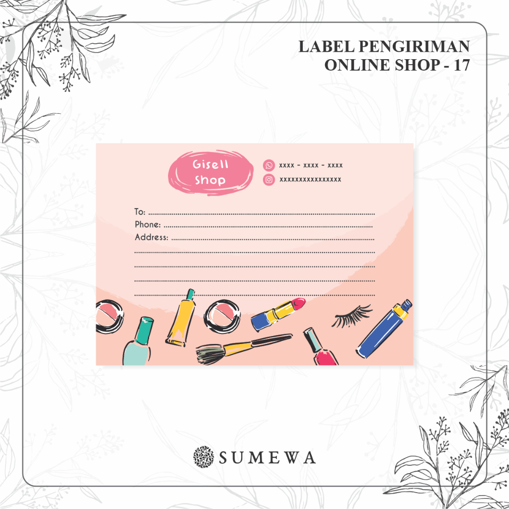 

Label Pengiriman Online Shop / Label Paket / Label Alamat / Sticker Pengiriman / Sticker Resi / Label Olshop - 17