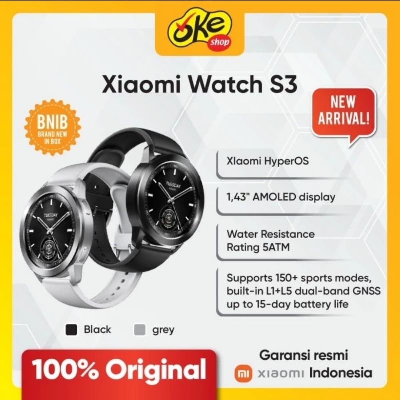 Xiaomi Smartwatch S3 HyperOs Nfc - Garansi Resmi