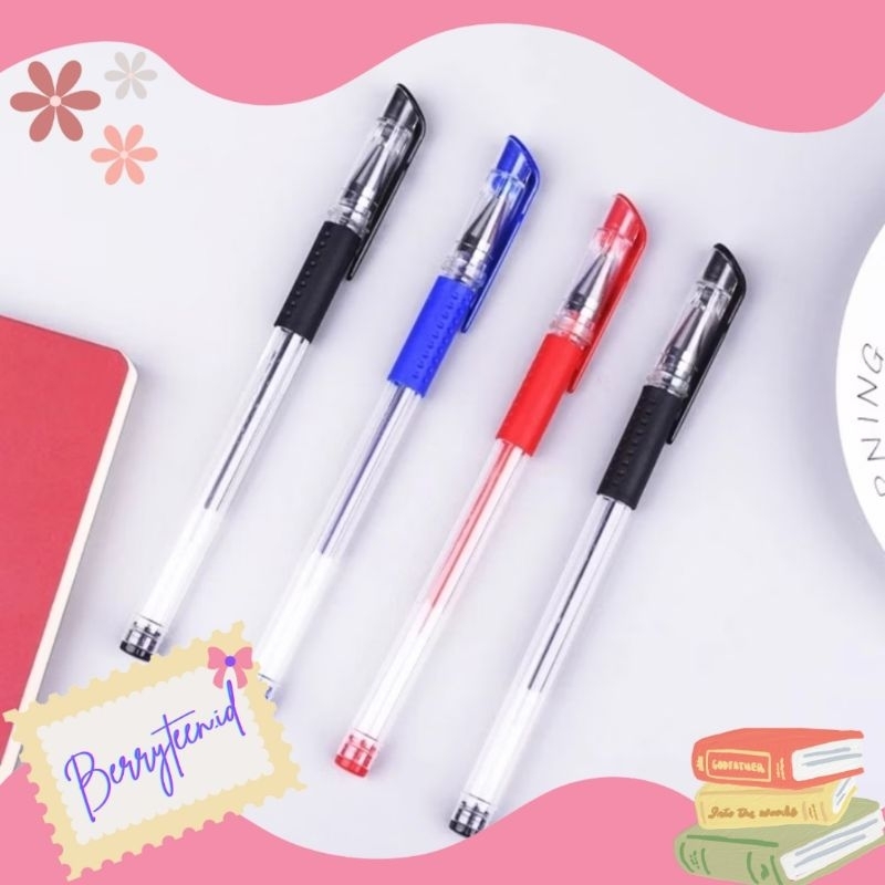 

[Berryteen] Pulpen Gel Ink Tebal 0.5mm Merah/Biru/Hitam Stationery