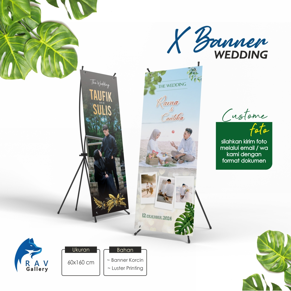 X-BANNER / BANNER WEDDING / ENGAGEMENT - MURAH /  x banner wedding free design plus standing