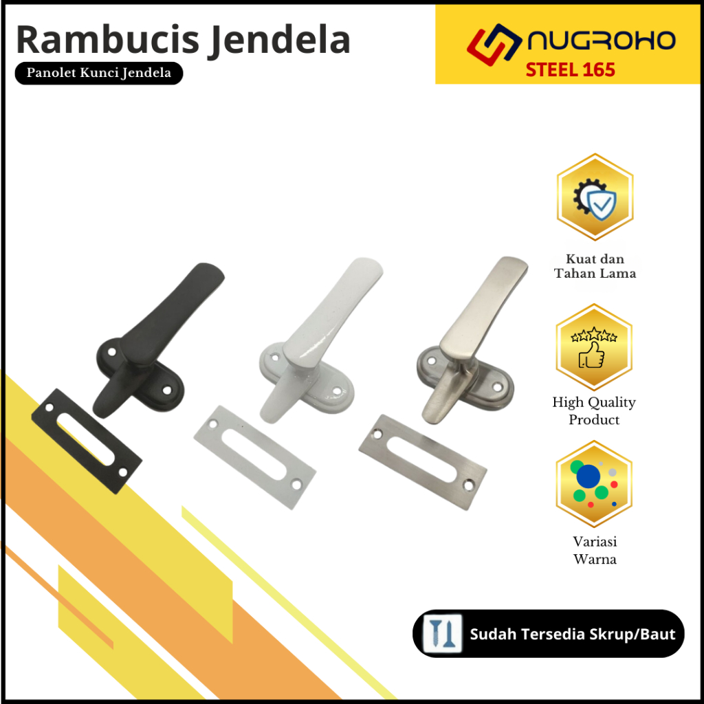 Rambunci jendela aluminium tebal grendel slot jendela panolet slot stainless tebal