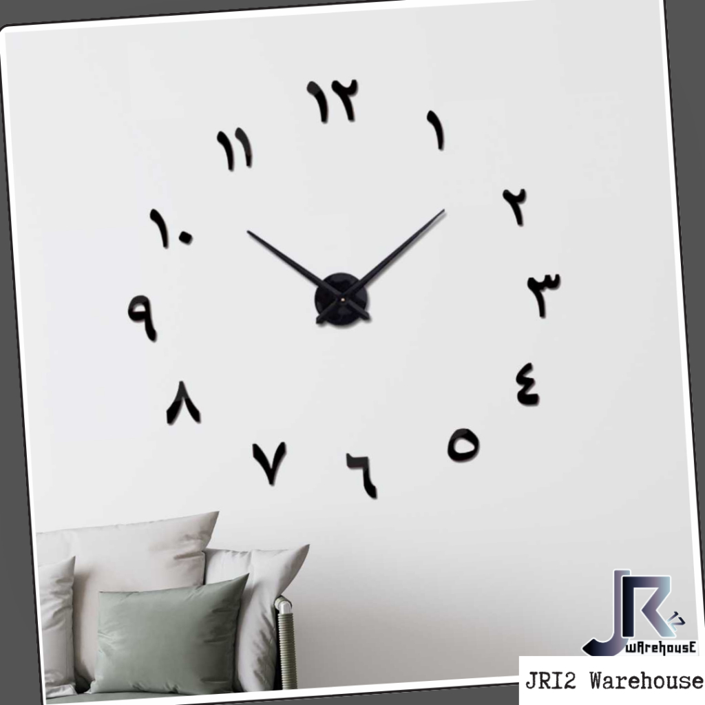 TAFFHOME Jam Dinding Besar DIY Model Arabic Angka Arab