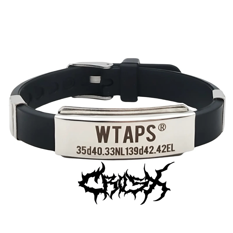 WTAPS BRACELET / GELANG KARET / GELANG SILIKON RUBBER BRACELET GELANG RANTAI SILVER / GELANG TITANIU