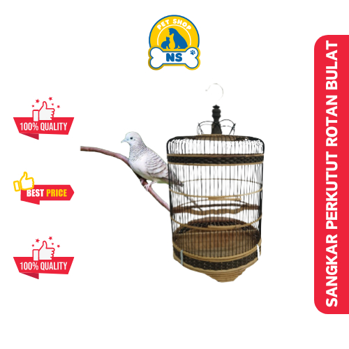 Kandang Perkutut Rotan Polos Kokoh Elegant Sangkar Burung Perkutut