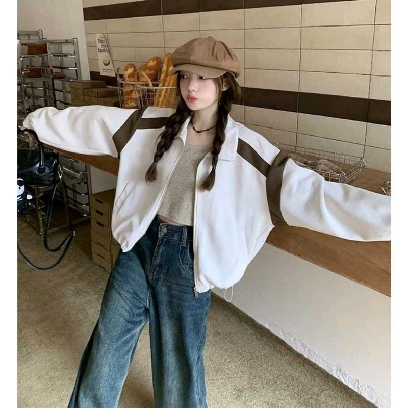 JAKET WANITA - LUCY JAKET ZIPPER OVERSIZE WANITA KOREAN STYLE