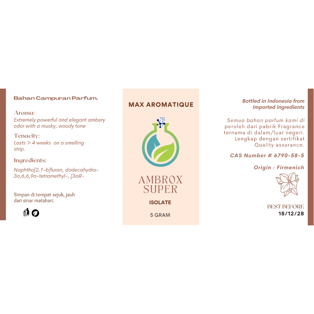 Max Aromatique Ambrox Super Crystals isolate Asli Firmenich - 100% Pure Uncut Undiluted
