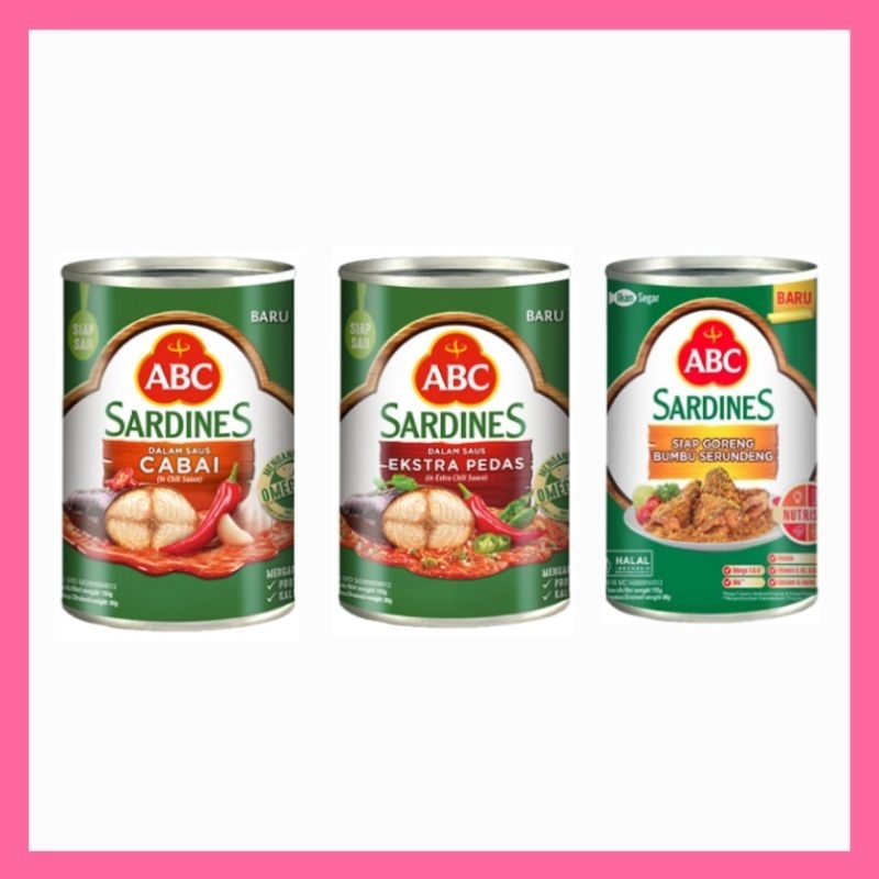 

sardines bumbu serundeng saus cabai extra pedas ikan kaleng abc 155g sarden