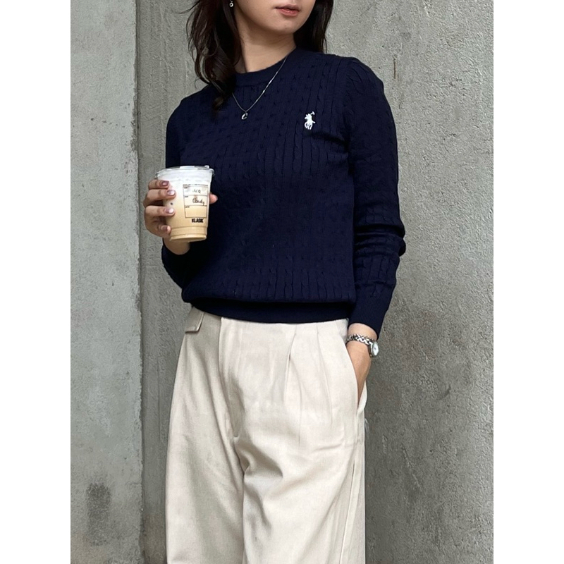 CHXRINESKIES- Atasan Polo Sweater Cable Knit 0309